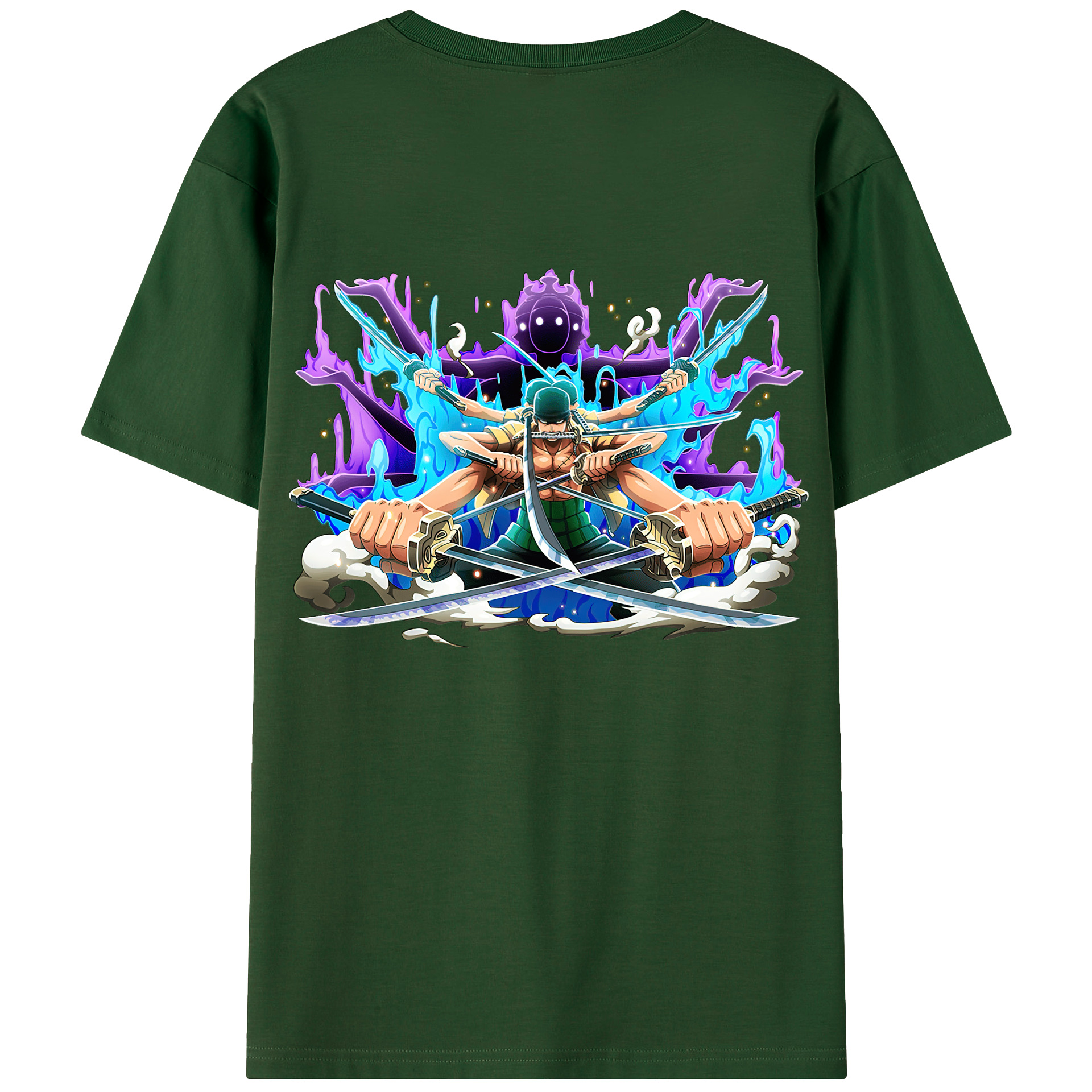 ワンピース ロロノア・ゾロ ONE PIECE Roronoa Zoro 綿100％半袖Tシャツ（背面プリント）